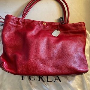 Furla Red Leather Satchel